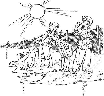 дети на берегу