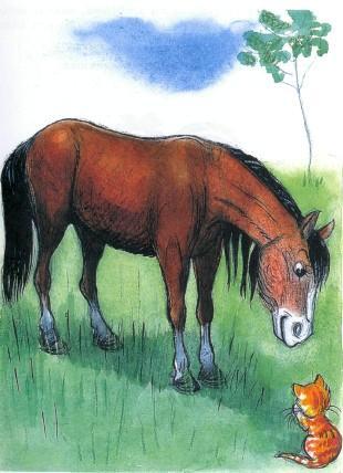 котенок и лошадь