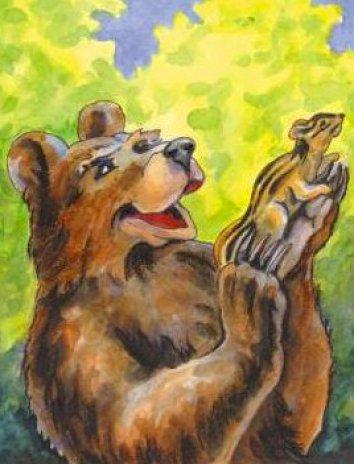 Медведь и бурундук, Сказка