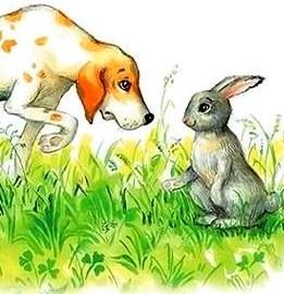 Собака и заяц, Басня