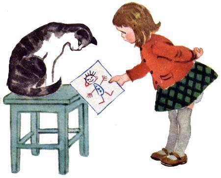 девочка Аннушка и кошка