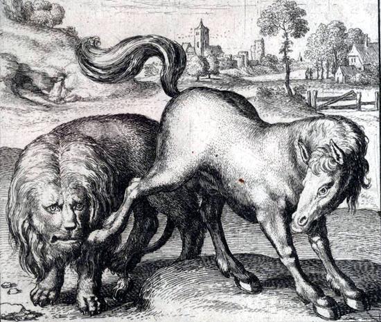 Лев и конь
