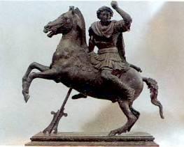 Александр Македонский (356–323 гг. до Р.Х.) на своем коне Буцефале.