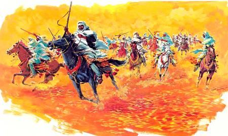 Арабские всадники в бою.