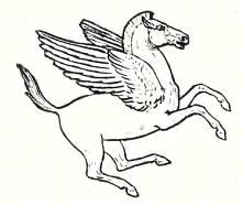 Пегас, крылатый конь греческой мифологии.