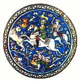 Фаянсовая тарелка с сюжетом «Рай Аллаха» из Дамаска эпохи Аббасидов.