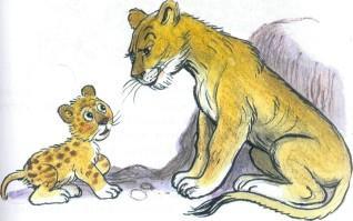 львенок львица детеныш и мама