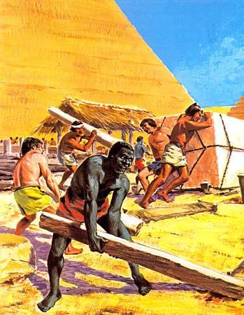 Рабам и пленным приходилось выполнять при строительстве пирамид самую тяжелую работу