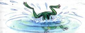 лягушка лягушонок прыгнул в воду озеро болото
